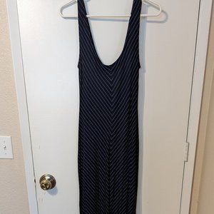 Merona Black/Blue Chevron Maxi Dress Size Small